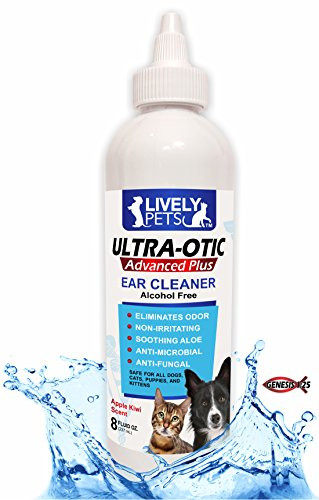 Lively Pets Ultra-Otic Advanced Plus Ear Cleaner for Dogs & Cats | #1 Ear Wash Otic Solution for Dog Ear Infections and Cats with Ear Infections and Ear Mites