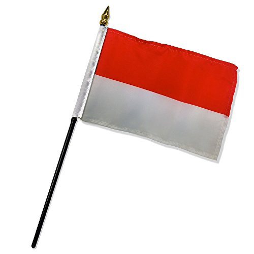 Quality Standard Flags One Dozen Monaco Stick Flag, 4 by 6"