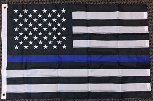 2x3 Thin Blue Line American Embroidered 210D Flag Police Lives Matter Memorial