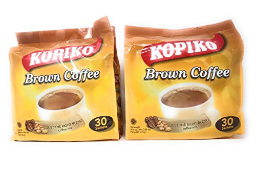2 Packs Kopiko Instant 3 in 1 Brown Coffee - 30 Packets/Bag (26.5 Oz)