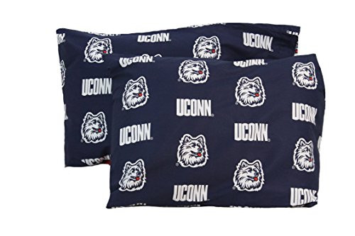 College Covers Connecticut Huskies Pillowcase Pair - Solid (Includes 2 Standard Pillowcases)