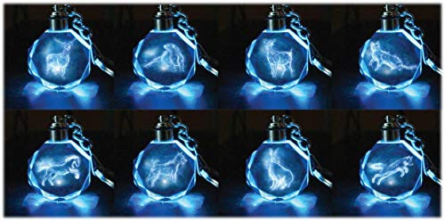 Harry Potter Patronus Collectible Key Chain Mystery Blind Box - Receive 1 of 8 Crystal Patronus Key Rings with LED Blue Light - Collect All 8 - Series 1