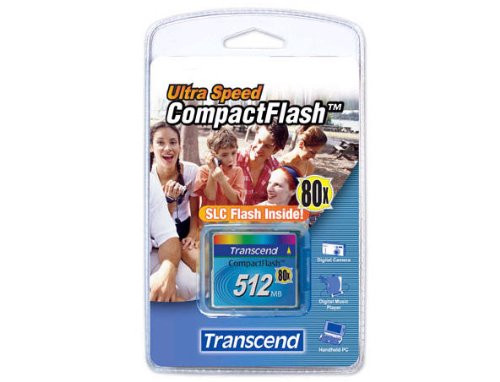 Transcend TS512MCF80 512MB 80x Type I Compact Flash Card