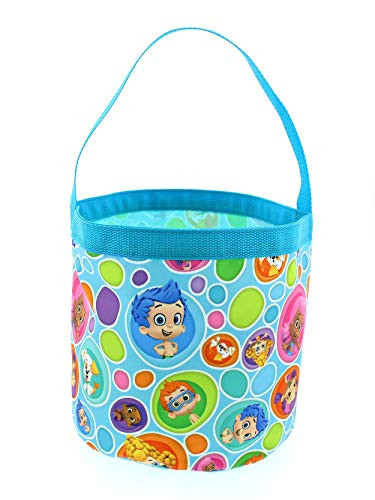 Bubble Guppies Boys Girls Collapsible Nylon Beach Bucket Toy Storage Gift Tote Bag (One Size, Blue)