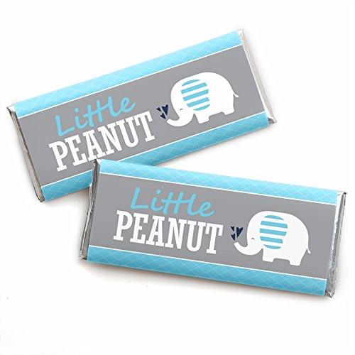 Blue Elephant - Candy Bar Wrapper Boy Baby Shower or Birthday Party Favors - Set of 24 Blue Elephant - Candy Bar Wrapper Boy Baby Shower or Birthday Party Favors - Set of 24