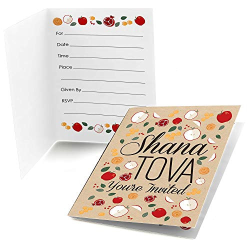 Rosh Hashanah - Fill in Jewish New Year Invitations (8 Count)