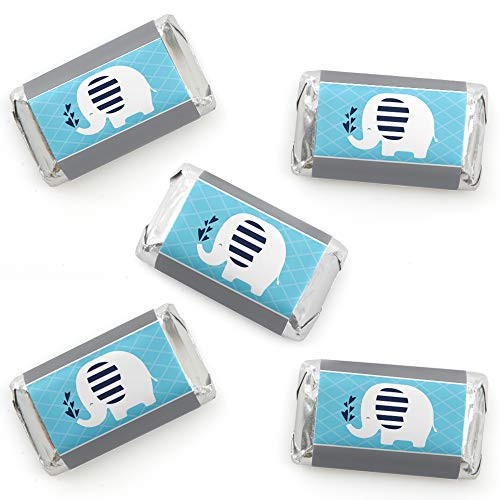 Blue Elephant - Mini Candy Bar Wrapper Stickers - Boy Baby Shower or Birthday Party Small Favors - 40 Count Blue Elephant - Mini Candy Bar Wrapper Stickers - Boy Baby Shower or Birthday Party Small Favors - 40 Count