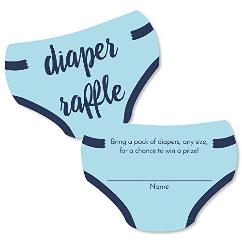 Big Dot of Happiness Baby Boy - Diaper Shaped Raffle Ticket Inserts - Blue Baby Shower Activities - Diaper Raffle Game - Set of 24