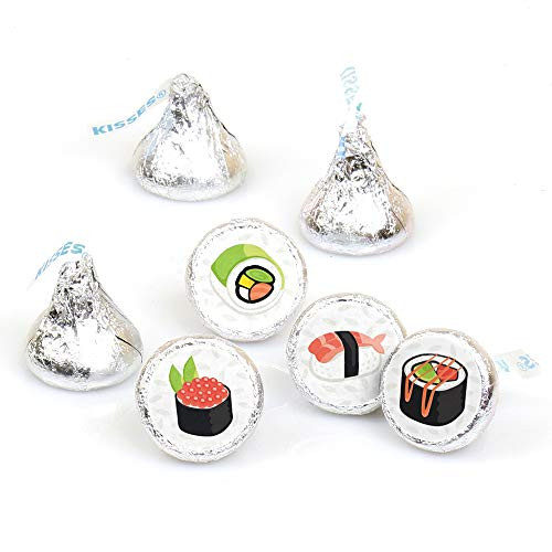 Let's Roll - Sushi - Japanese Party Round Candy Sticker Favors - Labels Fit Hersheys Kisses (1 Sheet of 108) Let's Roll - Sushi - Japanese Party Round Candy Sticker Favors - Labels Fit Hersheys Kisses (1 Sheet of 108)