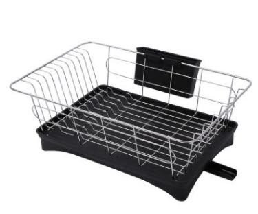 Dish Rack and Drainboard Set Dish Drying Rack Tray Cultery Dish Drainer (1-Tier)
