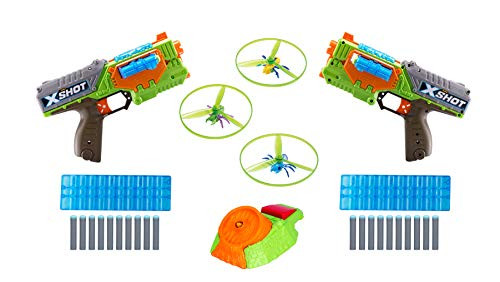 X-Shot Flying Bug Attack Double Swarm Seeker Foam Dart Blaster with Flying Bugs and Motorized Launcher (3 Flying Bugs 24 Darts) by ZURU Toy of The Year Nominee