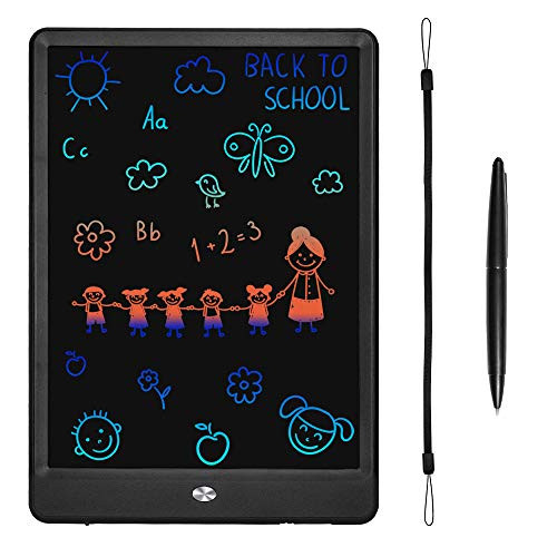 KURATU LCD Writing Tablets for Kids 10 inch Colorful Screen Electronic Drawing Pads Writing Board & Drawing Tablet Doodle Boogie Board Writing Tablets (Black)