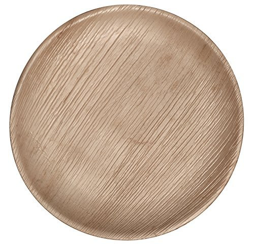 CaterEco Round Palm Leaf 7' Salad Plates | 50 Pack | Ecofriendly Disposable Dinnerware | Heavy Duty Biodegradable Party Utensils for Wedding, Camping & More