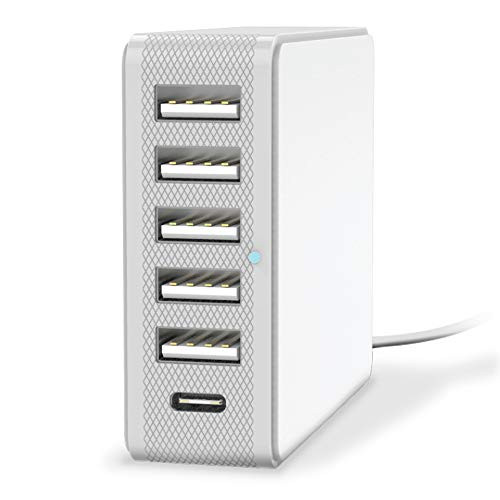 Premier Energizer Ultimate Charging Station Desktop Charger Tower 5 Ports USB Hub + 1 USB Type-C Tower