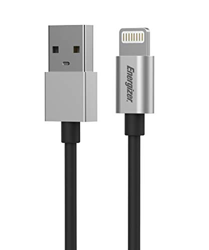 Premier Energizer Ultimate iPhone Charger Lightning Cable 10ft MFi Certified Fast Charging USB Syncing Cables Metal Tip, Black 10 Feet