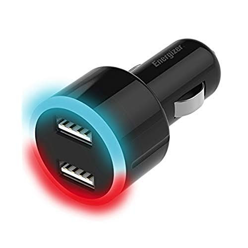 Premier Energizer Ultimate USB Car Charger 2 Port LED Indicator Rim, 3.4 amp