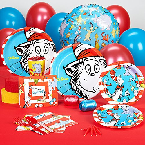 BirthdayExpress Dr Seuss Party Supplies - Standard Party Pack Bundle for 16