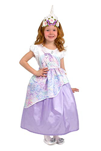 Little Adventures Unicorn Princess Costume Dress with Soft Crown (Small Age 1-3)