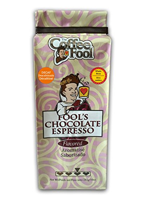 The Coffee Fool Fool's Whole Bean, Decaf Chocolate Espresso, 10 Ounce The Coffee Fool Fool's Whole Bean, Decaf Chocolate Espresso, 10 Ounce