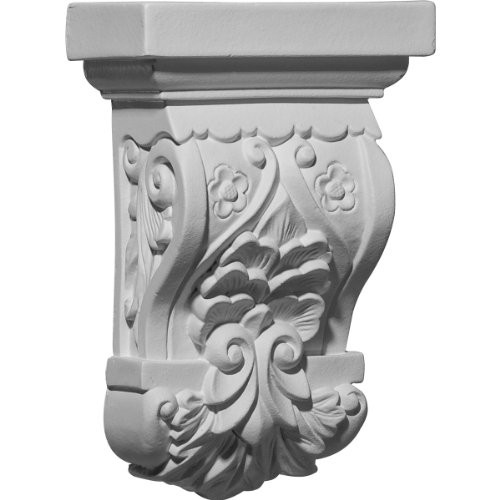 Ekena Millwork COR05X02X08EM 5 1/2-Inch W x 2 3/4-Inch D x 8 1/4-Inch H Emery Leaf Corbel