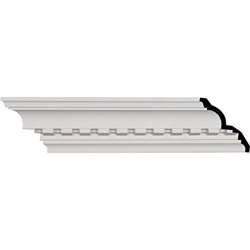 4 3/4"H x 4 1/8"P x 6 3/8"F x 94 1/2"L, (1 5/8" Repeat), Dentil Crown Moulding