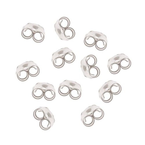 Beadaholique 12-Piece Sterling Earring Backs, 5mm, Silver