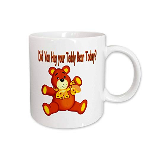 3dRose Did You Hug Your Teddy Bear Today Mug, 11-Ounce