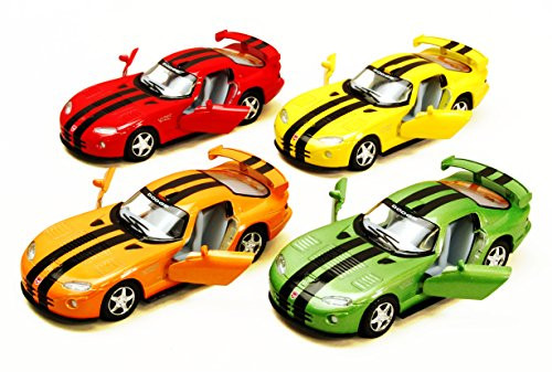 Dodge Viper GTS-R Hard Top, SET OF 4 - Kinsmart 5039DA - 1/36 Scale Diecast Model Replicas