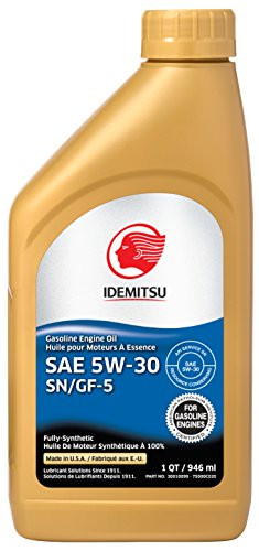 Idemitsu 30010099-75000C020 Full Synthetic 5W-30 Engine Oil (SN/GF-5-1 Quart), 32. Fluid_Ounces