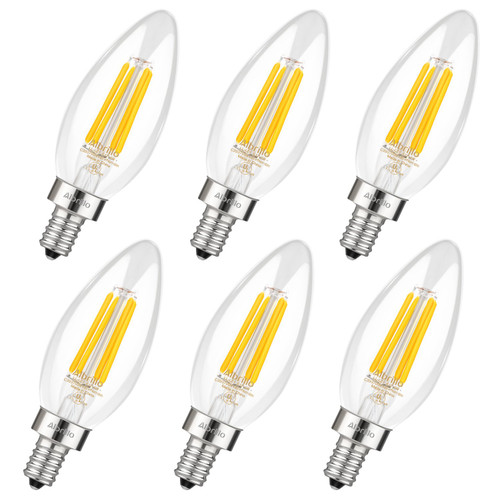 Albrillo E12 LED Candelabra Light Bulbs, 40 Watt Chandelier Bulbs Equivalent, Daylight White Decorative Candle Base, Non Dimmable LED Lamp, 6 Pack Albrillo E12 LED Candelabra Light Bulbs, 40 Watt Chandelier Bulbs Equivalent, Daylight White Decorative Candle Base, Non Dimmable LED Lamp, 6 Pack