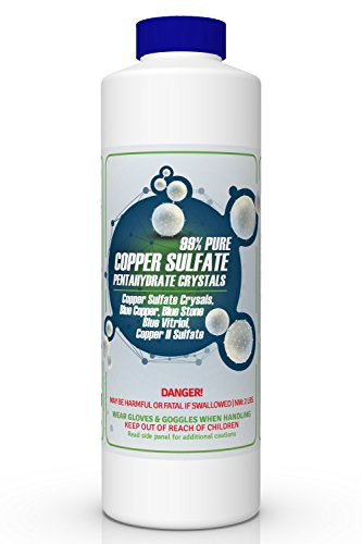 99% PURE Copper Sulfate Pentahydrate Crystals (2 lb)