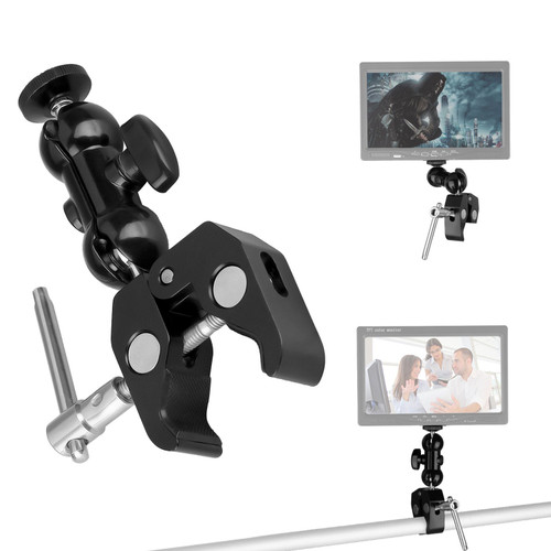 Magic Arm with Ballhead 360 Degree + Large Super Clamp for DSLR Camera Rig, LED Lights, Flash Lights, LCD Monitor