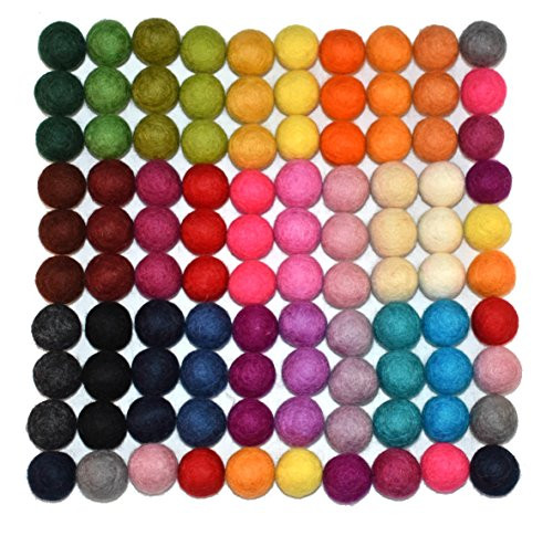 100% Wool Felt Balls - 100 pieces | Hand-Felted Pom Poms | Pure Wool Beads | Felt Ball DIY (15mm, Mixed Color) 100% Wool Felt Balls - 100 pieces | Hand-Felted Pom Poms | Pure Wool Beads | Felt Ball DIY (15mm, Mixed Color)