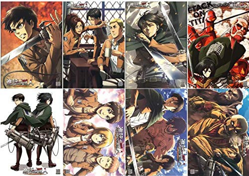 LebriTamFa Hot Anime Posters Wall Poster Print (Attack on Titan, 8Pcs)