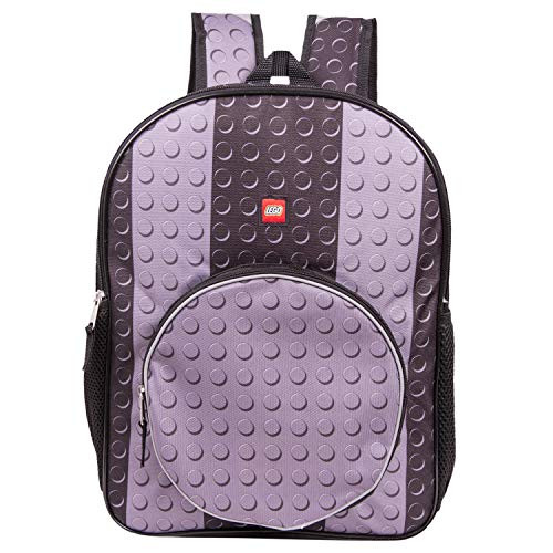 LEGO Classic Black Brick Backpack - Lego Backpack With Zippered Front Pocket (Black)