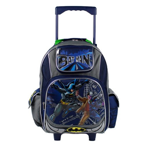 Dc Comics Batman Roller Backpack - Two Face Wheeled School Book Bag
