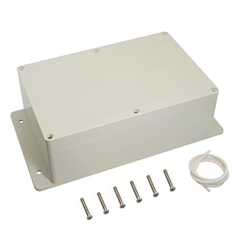 LeMotech Waterproof Dustproof IP65 ABS Plastic Junction Box Universal Electric Project Enclosure Pale Gray and Fixed Ear 9.06"x5.9"x3.43"(230mmx150mmx87mm)