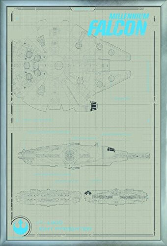 Trends International Star Wars: the Force Awakens-Millennium Falcon (24x36) Wall Poster, 25.8" x 37.8" x 1", Multicolor
