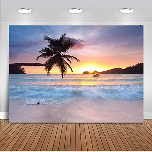 FLASIY Summer Beach Photography Backdrops 10x7ft Sunset Coconut Tree Photo Background for Wedding Party Studio Photo Video Props AYY029 FLASIY Summer Beach Photography Backdrops 10x7ft Sunset Coconut Tree Photo Background for Wedding Party Studio Photo Video Props AYY029