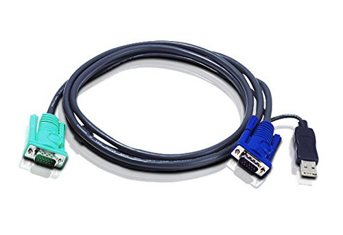 ATEN USB KVM Cable - SPHD15 to VGA & USB A 2L5202U, 6 Feet ATEN USB KVM Cable - SPHD15 to VGA & USB A 2L5202U, 6 Feet