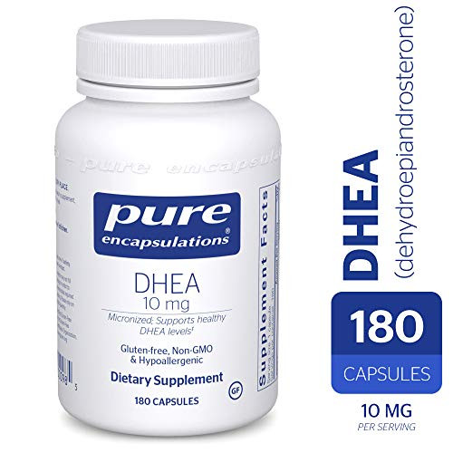 Pure Encapsulations - DHEA (Dehydroepiandrosterone) 10 mg - Micronized Hypoallergenic Supplement - 180 Capsules