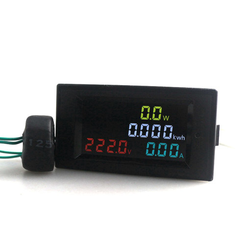 KETOTEK Digital AC Voltmeter Ammeter HD color LCD 80-300V 0-100A Watt Power Energy Meter Monitor