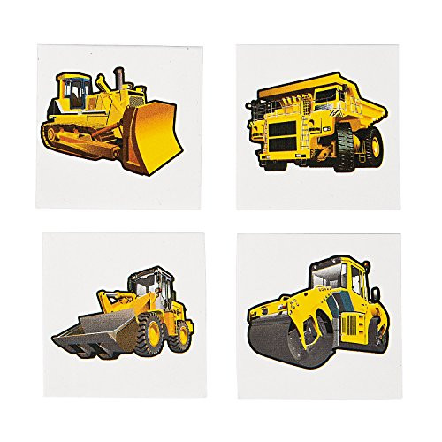 Fun Express - Construction Zone Tattoos (72pc) for Birthday - Apparel Accessories - Temporary Tattoos - Regular Tattoos - Birthday - 72 Pieces Fun Express - Construction Zone Tattoos (72pc) for Birthday - Apparel Accessories - Temporary Tattoos - Regular Tattoos - Birthday - 72 Pieces