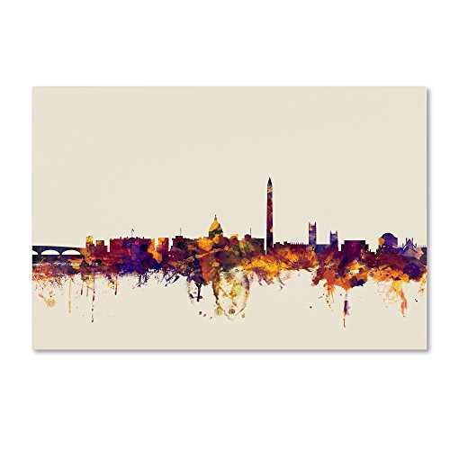 Washington DC Skyline II by Michael Tompsett, 16x24-Inch Canvas Wall Art