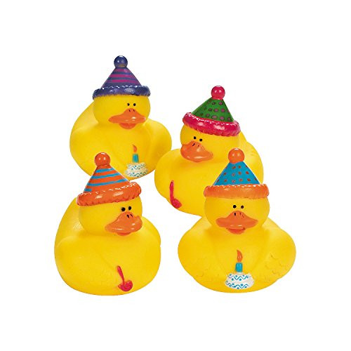 Fun Express - Happy Birthday Rubber Duckies for Birthday - Toys - Character Toys - Rubber Duckies - Birthday - 12 Pieces Fun Express - Happy Birthday Rubber Duckies for Birthday - Toys - Character Toys - Rubber Duckies - Birthday - 12 Pieces
