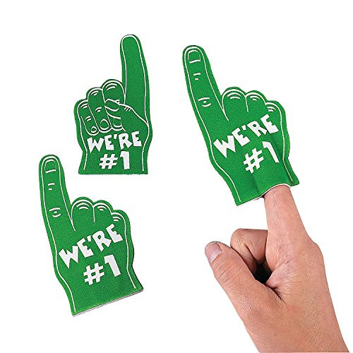 Fun Express - Green Mini Foam Fingers - Toys - Value Toys - Misc Value Toys - 12 Pieces