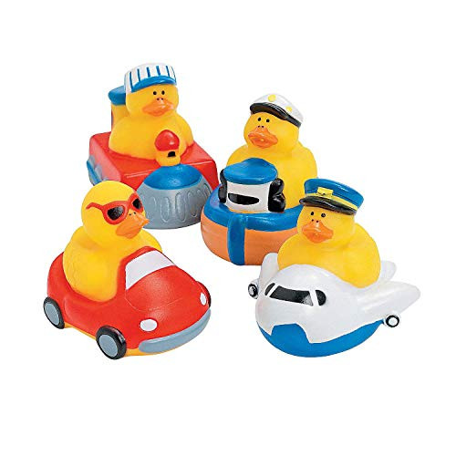 One Dozen (12 pc) Transportation Rubber Ducks