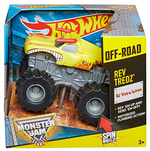 Hot Wheels Monster Jam Rev Tredz El Toro Loco Truck, Yellow Hot Wheels Monster Jam Rev Tredz El Toro Loco Truck, Yellow