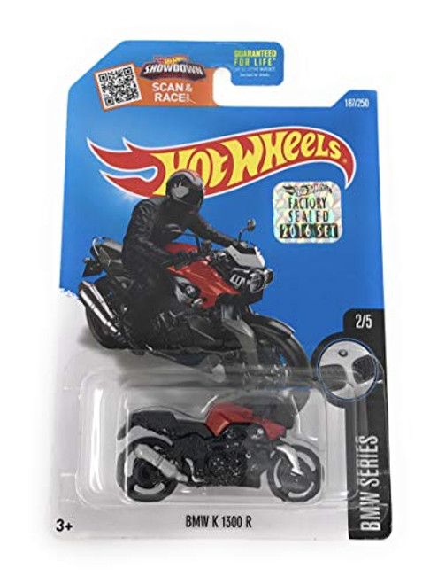 Hot Wheels 2016 BMW Series K 1300 R Motorcycle 187/250, Black and Red Hot Wheels 2016 BMW Series K 1300 R Motorcycle 187/250, Black and Red