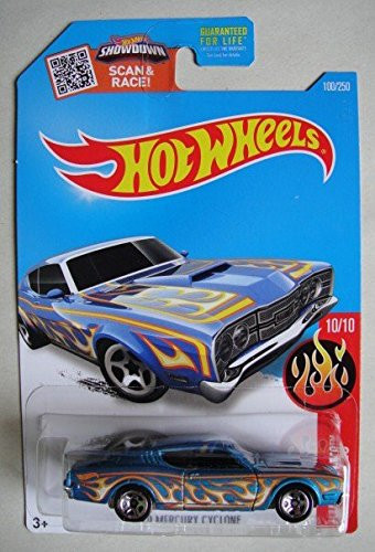 Hot Wheels, 2016 HW Flames, '69 Mercury Cyclone [Metallic Teal] #100/250